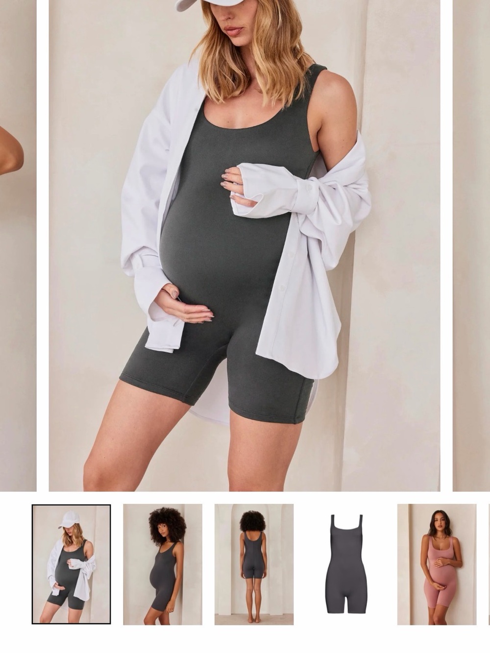 Bumpsuit Cindy Romper in Slate maternity pregnancy onesie